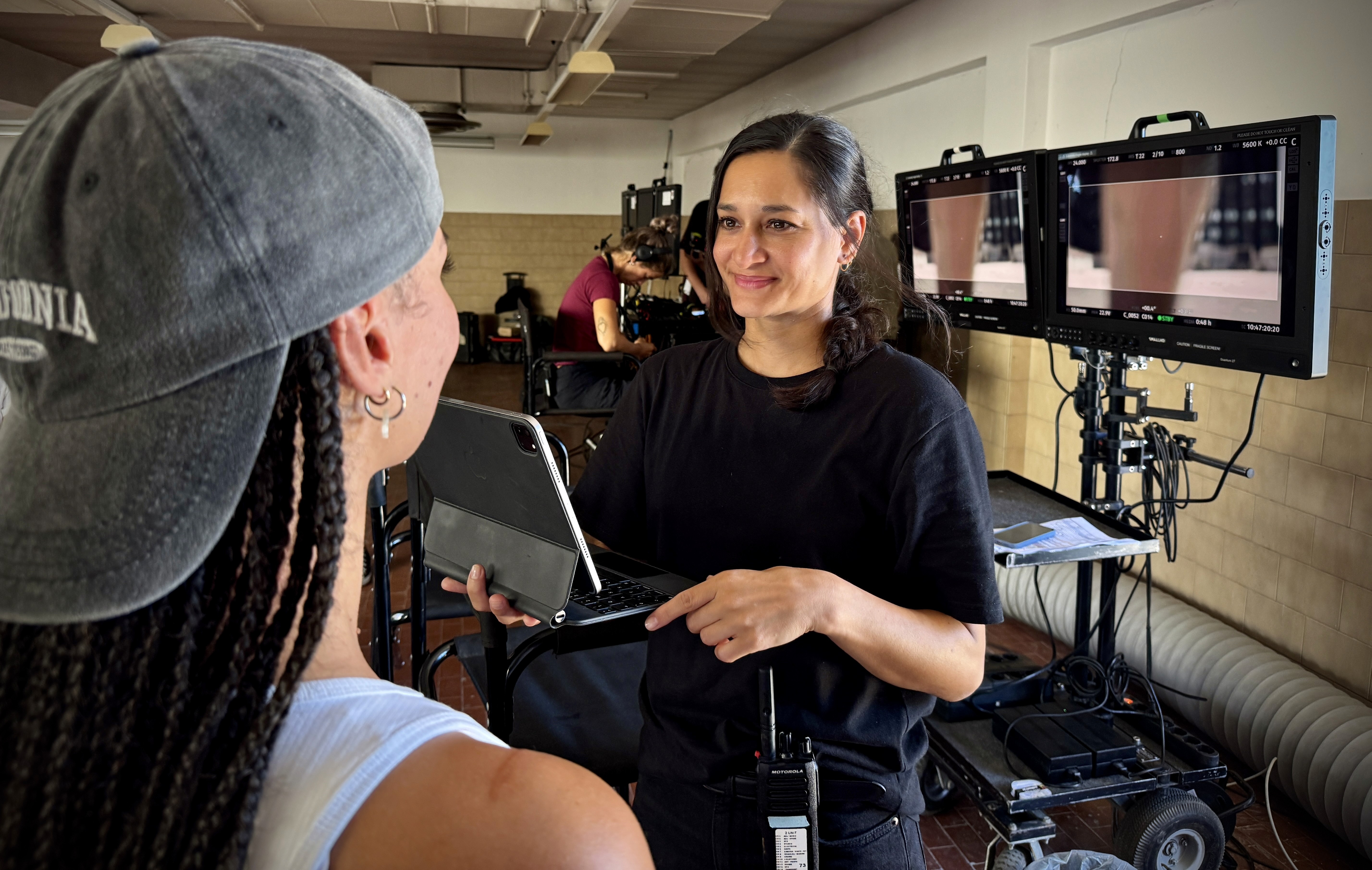 Film crew preparing on a set
