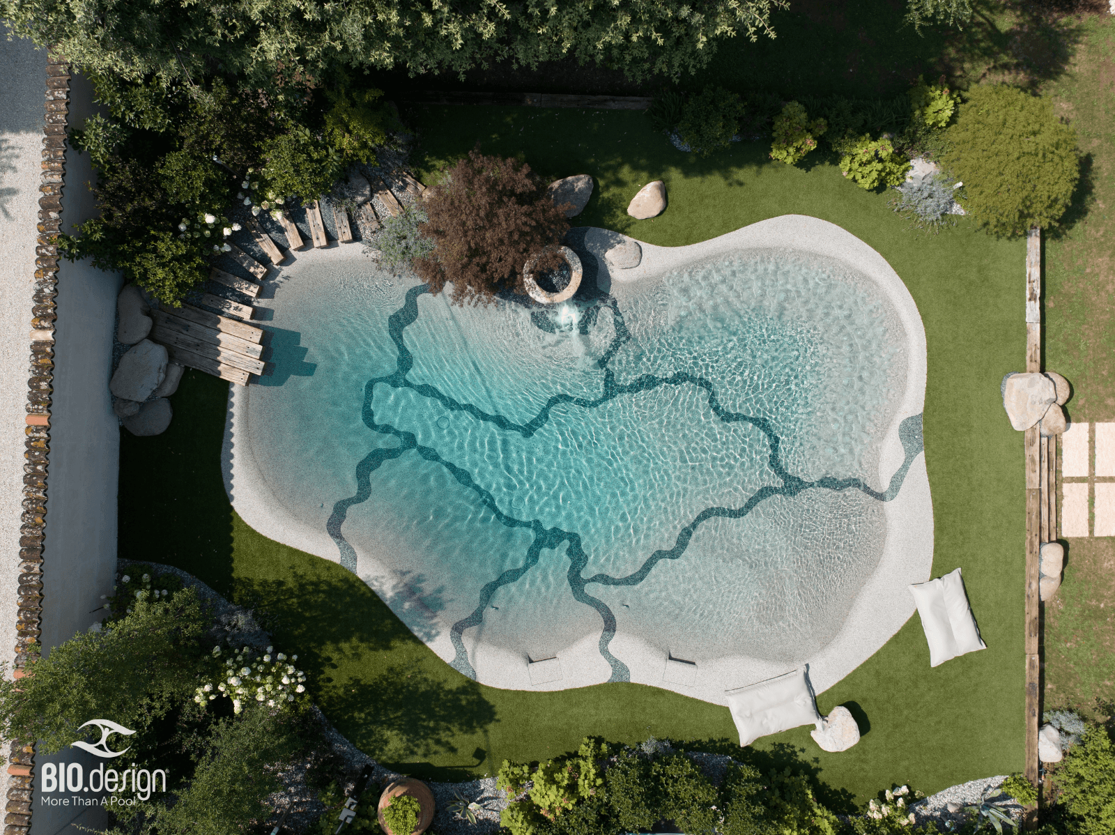 Beautiful landscaped garden with greenery and outdoor design elements.