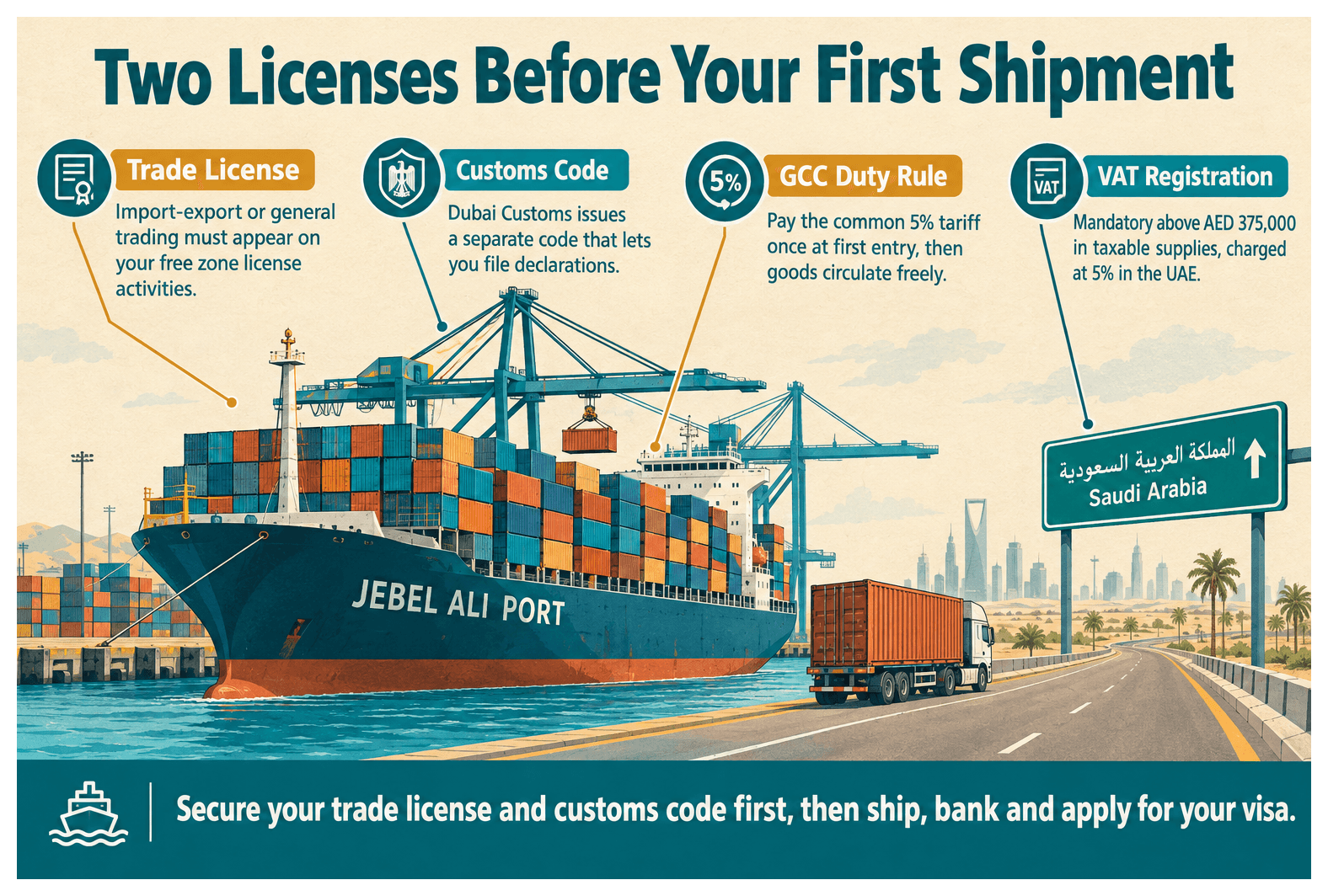 Infographic: Import and Export Between Saudi Arabia and Dubai: What License You Need