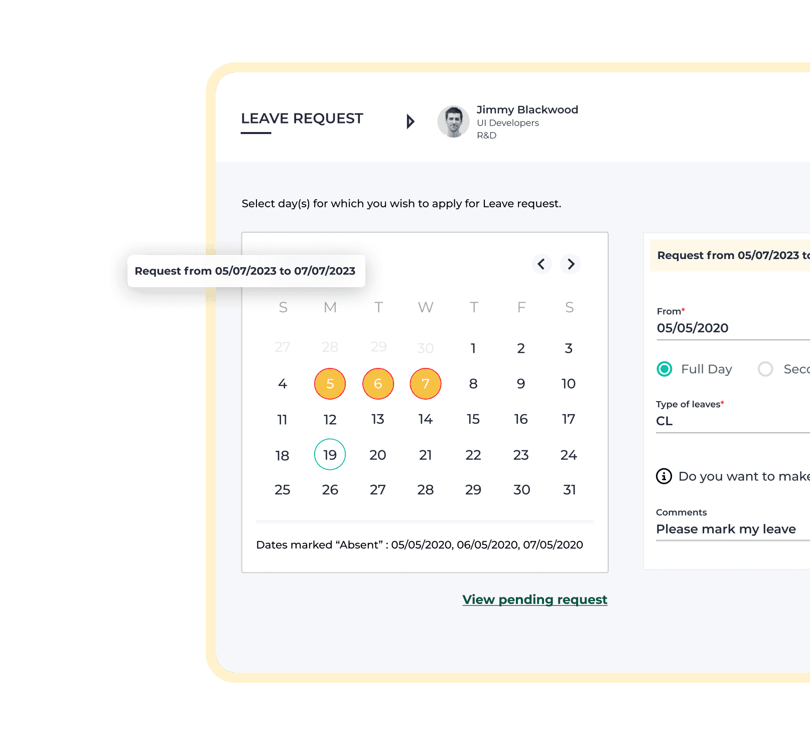 hrone hrms dashboard