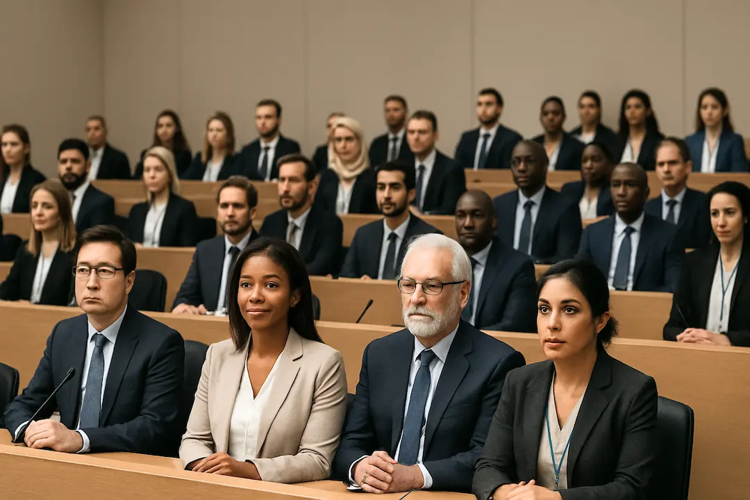 Versammelung von Menschen verschiedener Kulturen