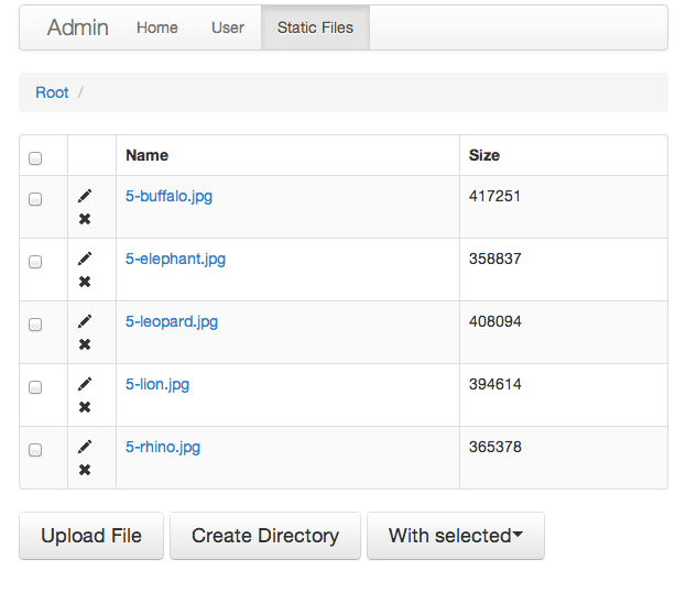 Flask admin collection view