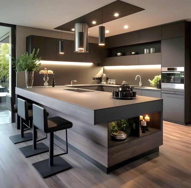 Horizon Kitchen is a bespoke culinary space designed for modern homeowners who value both style and function. The goal was to create a kitchen that feels personalized, efficient, and inspiring—a central hub for everyday living and entertaining.  Solution: We curated a layout that blends clean aesthetics with purposeful design. Thoughtful storage, premium finishes, and integrated appliances come together to support a seamless cooking experience. The result is a kitchen that not only meets practical needs but also reflects the lifestyle and taste of its owner.