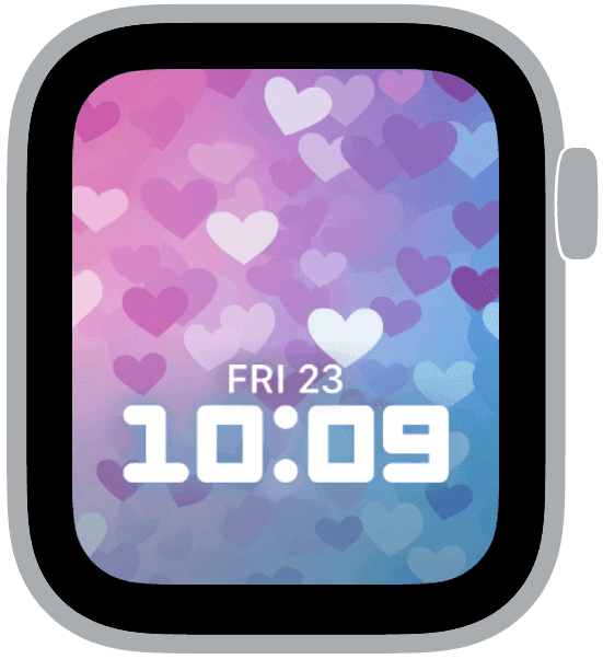 an apple watch face from the valentine gradients collection