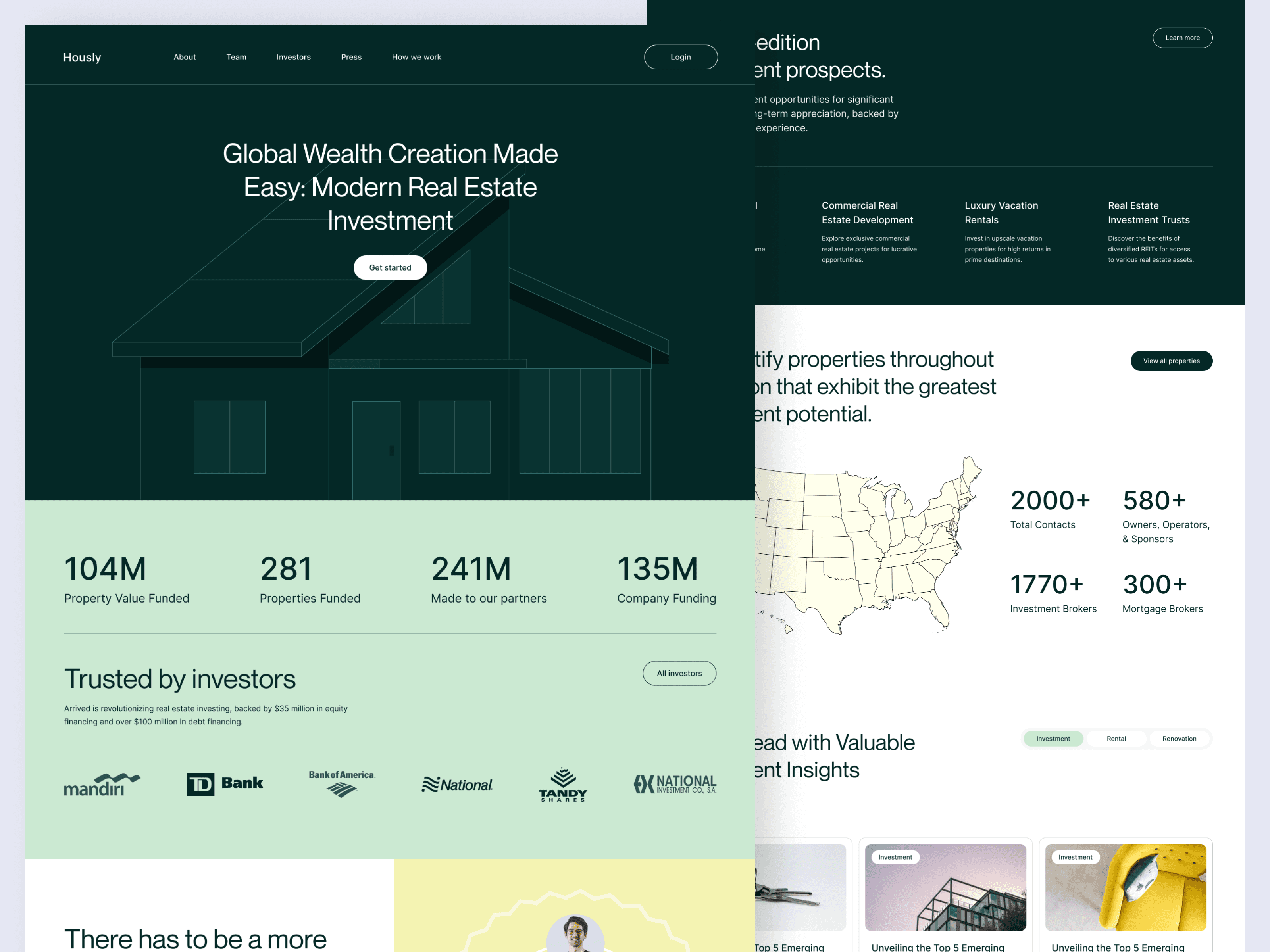 Landing page design