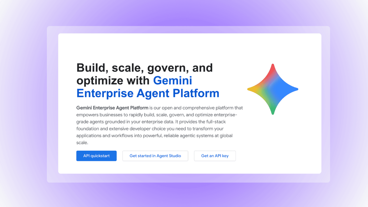 Gemini Enterprise Agent Platform homepage