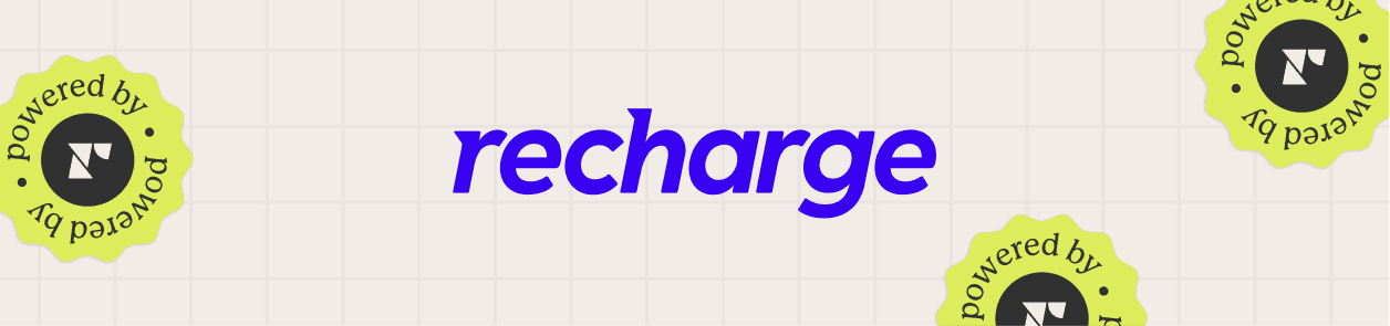 Recharge brand asset applied across a marketing touchpoint