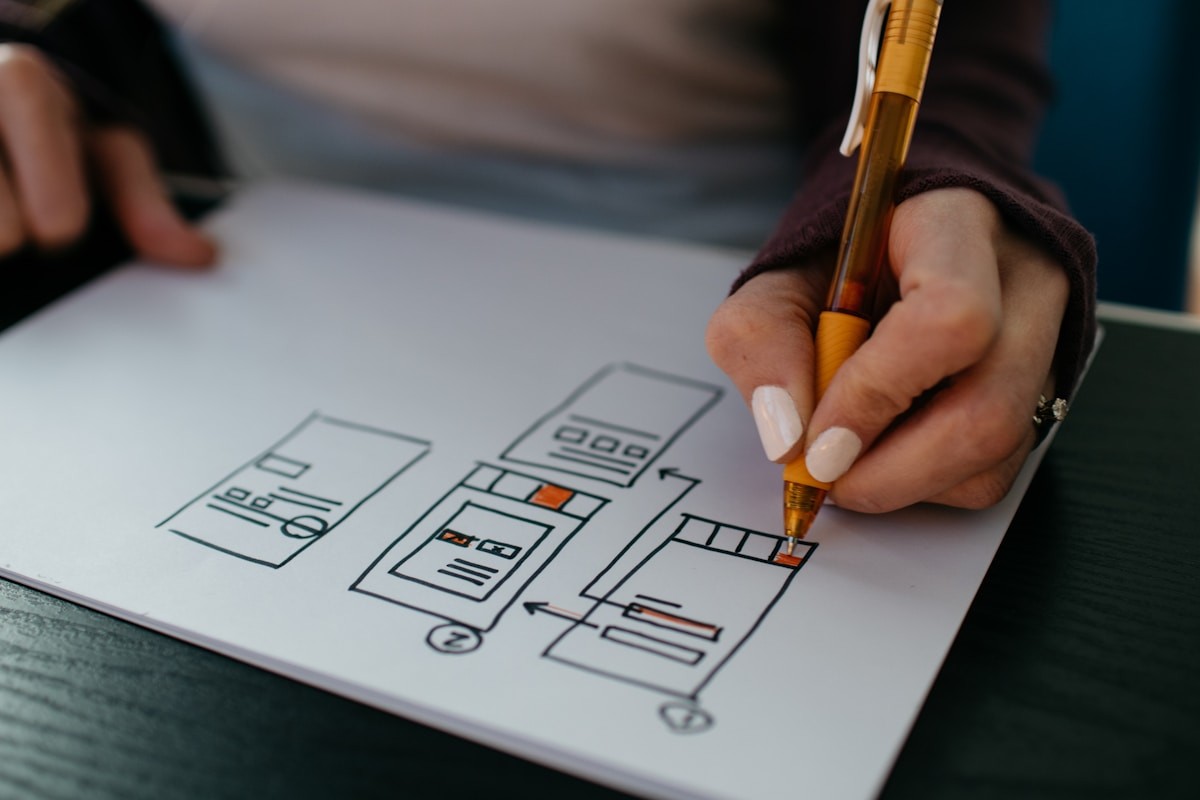 Designer working on app interface design