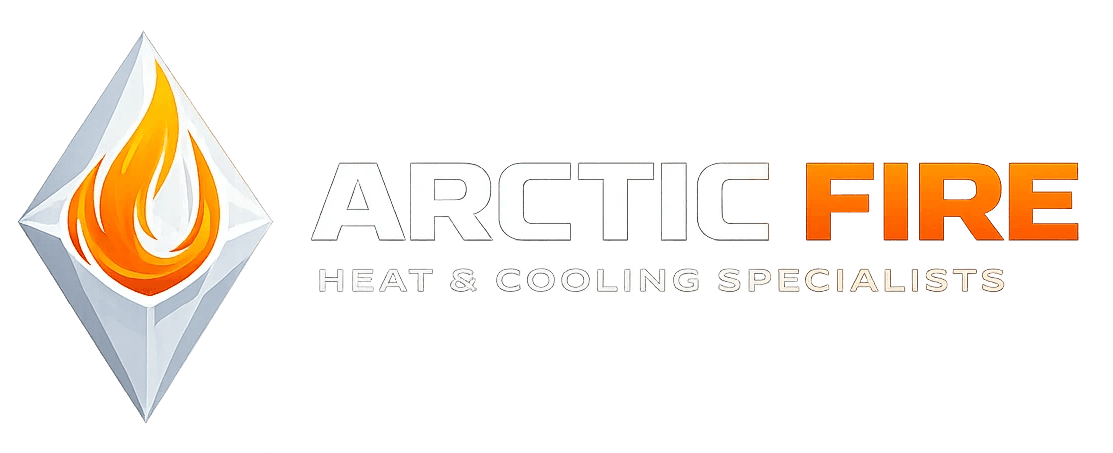 Logo of Arctic Fire, featuring a stylized flame and the brand name in bold lettering.