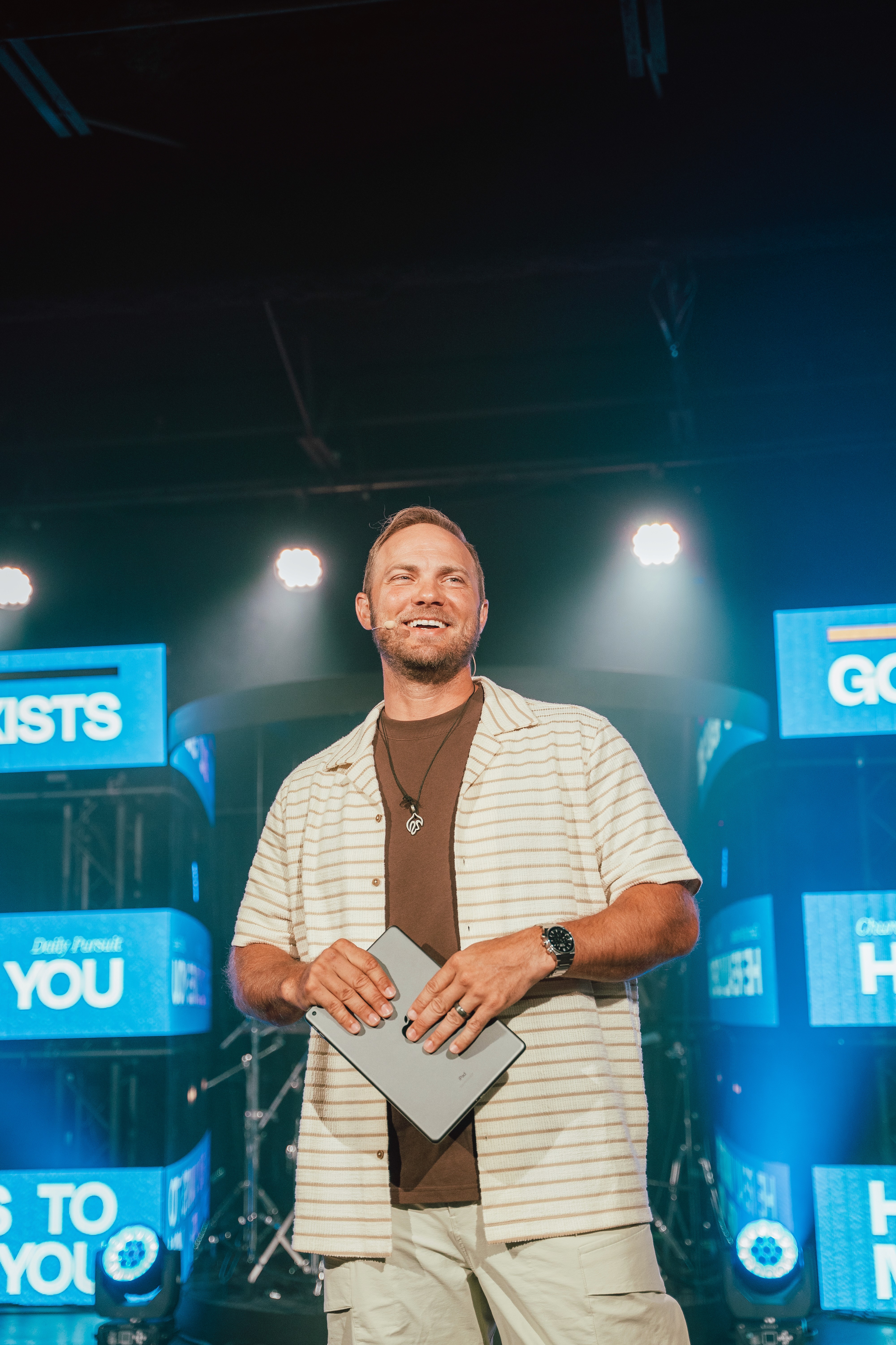 Pastor standing on stage