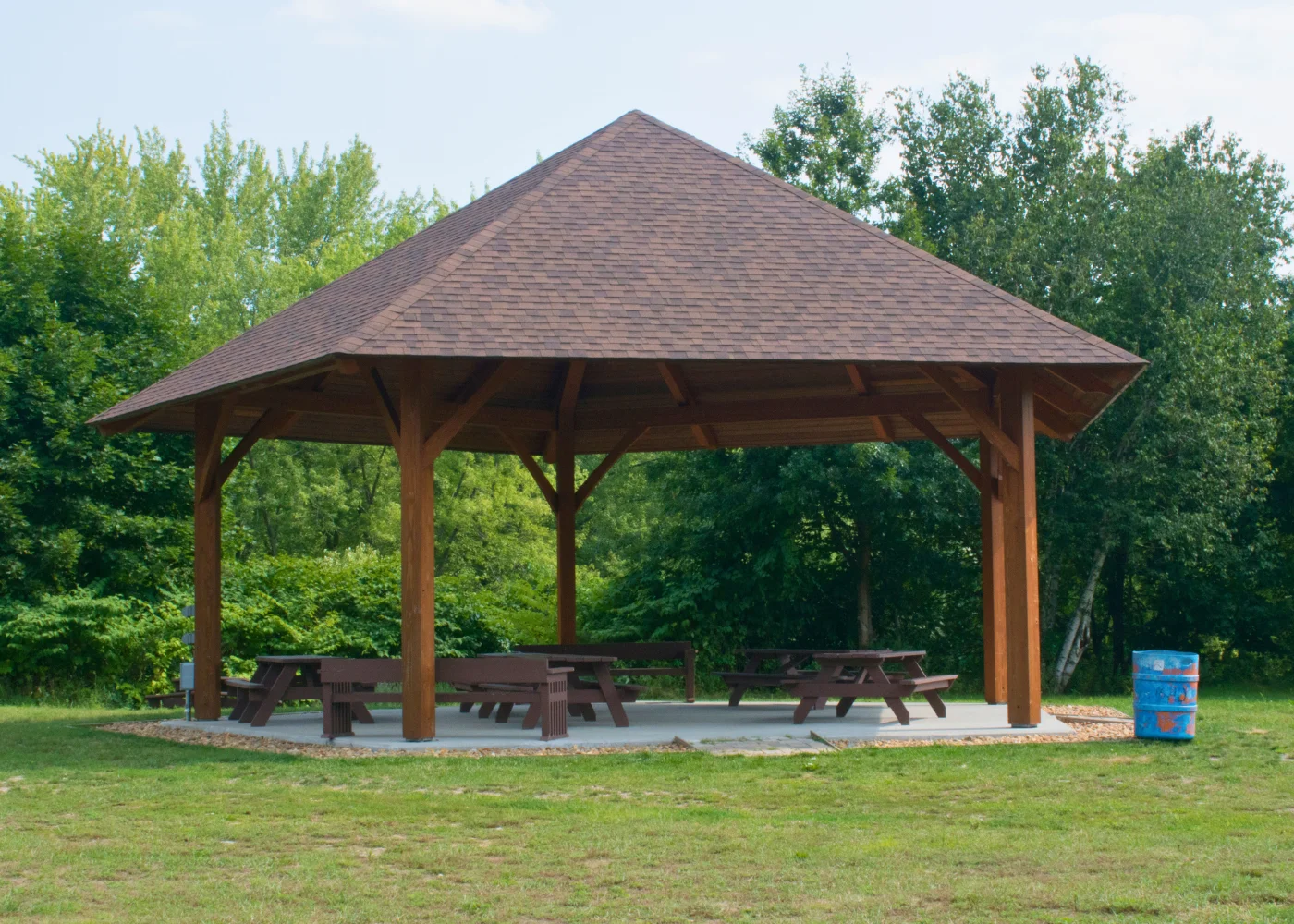 Wooden pavilion for the garden and outdoor living