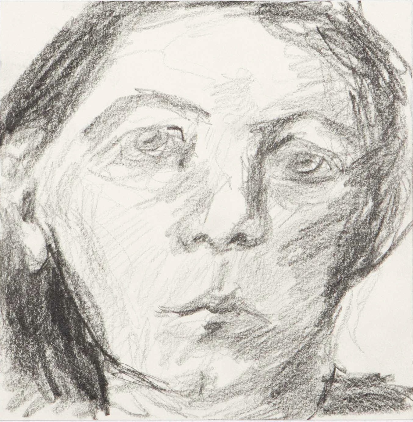 Drawing on lunch break, 2020, graphite on paper, 6x6"