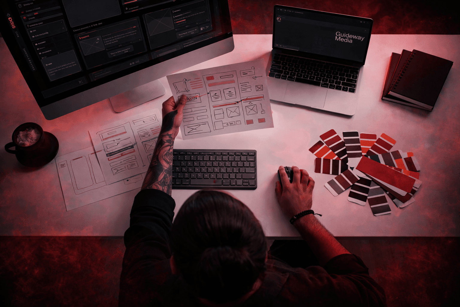 Developer working on custom website development for businesses, illustrating professional web development services in Dubai.