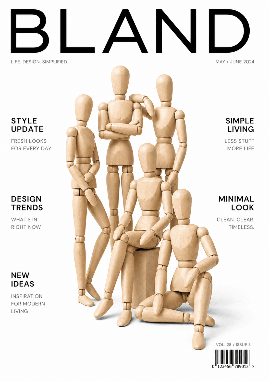 Balnd Magazine cover, a humorous example of Bland design