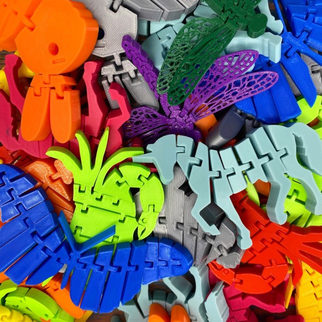 3d printed black fdm model brass inserts bearing