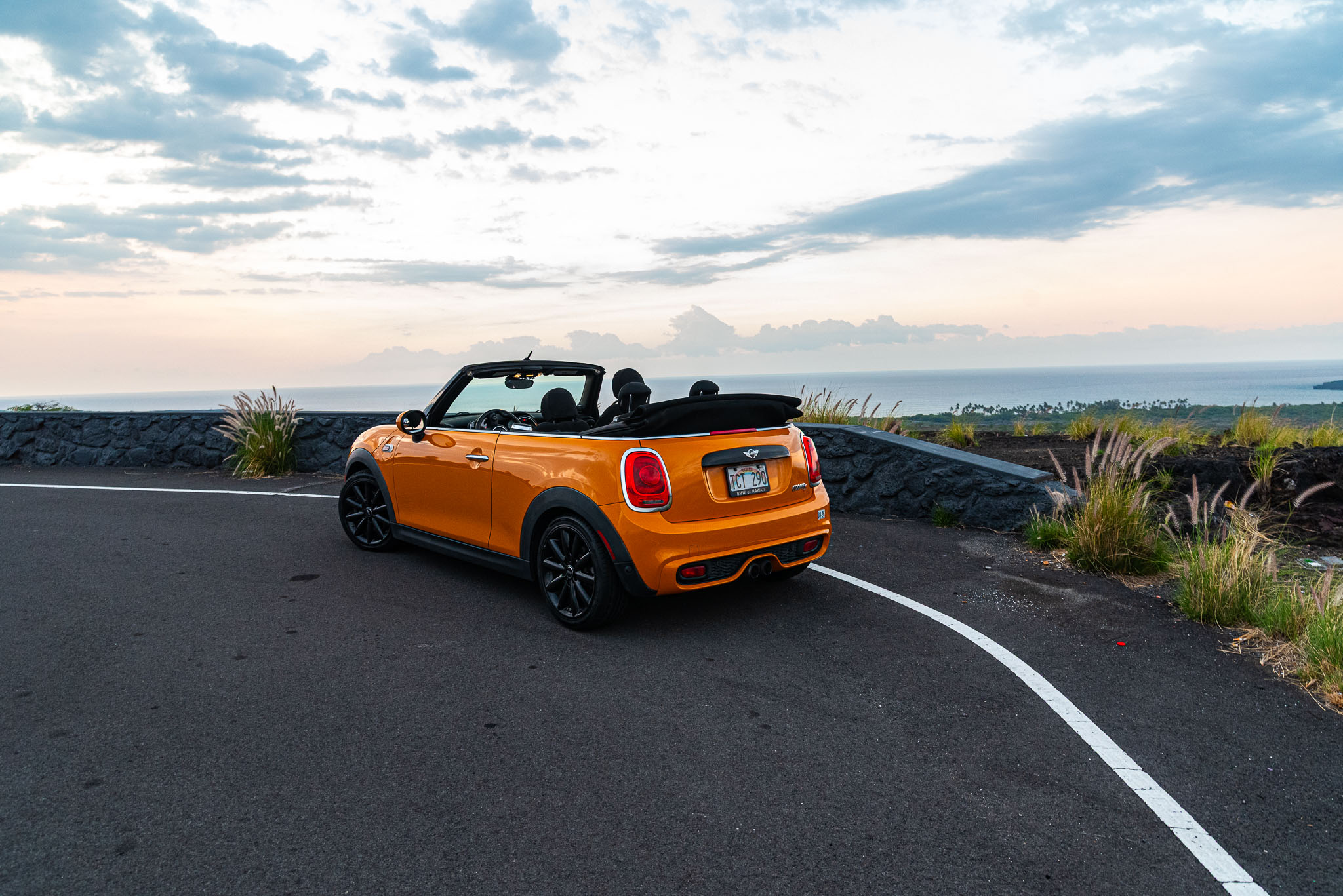 Orange Mini Cooper S For Rent In Kona Big Island Hawaii