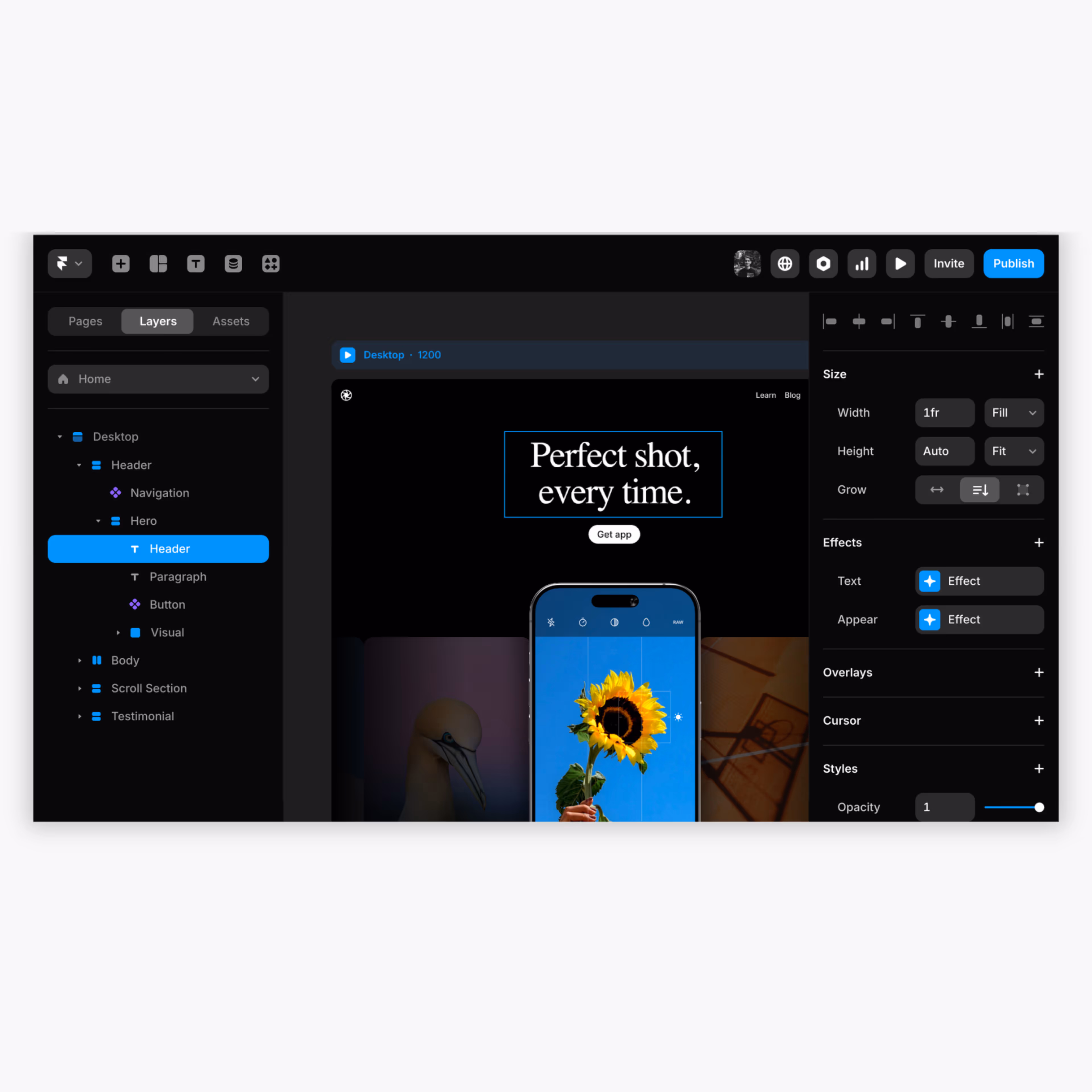 Design editor screenshot