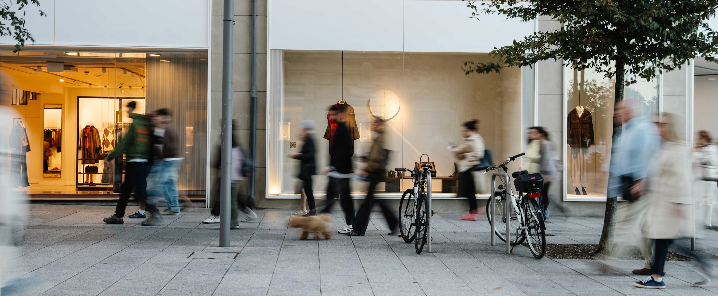 Dynamic picture of a cyclist riding downhill