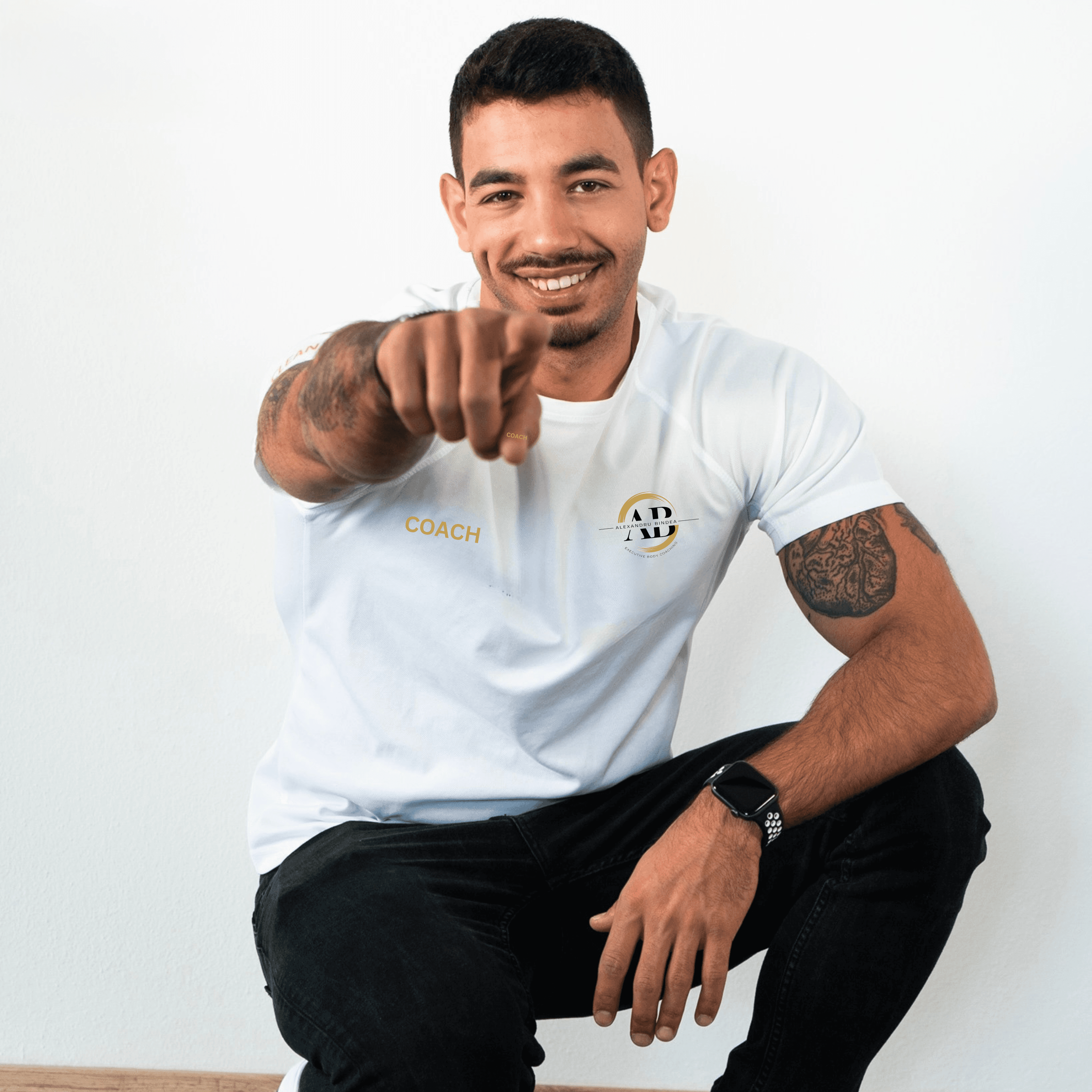 A man using dumbell for working out