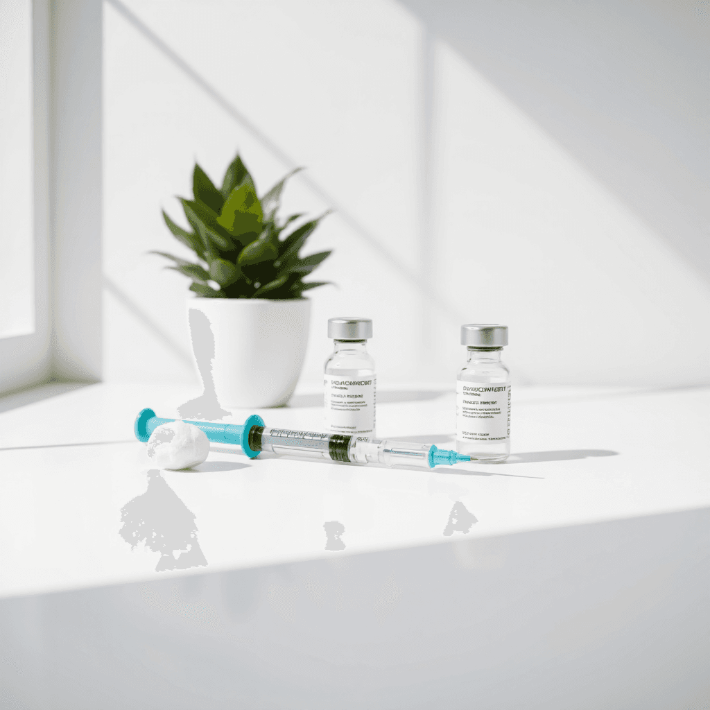 product photography of injectable medication vials