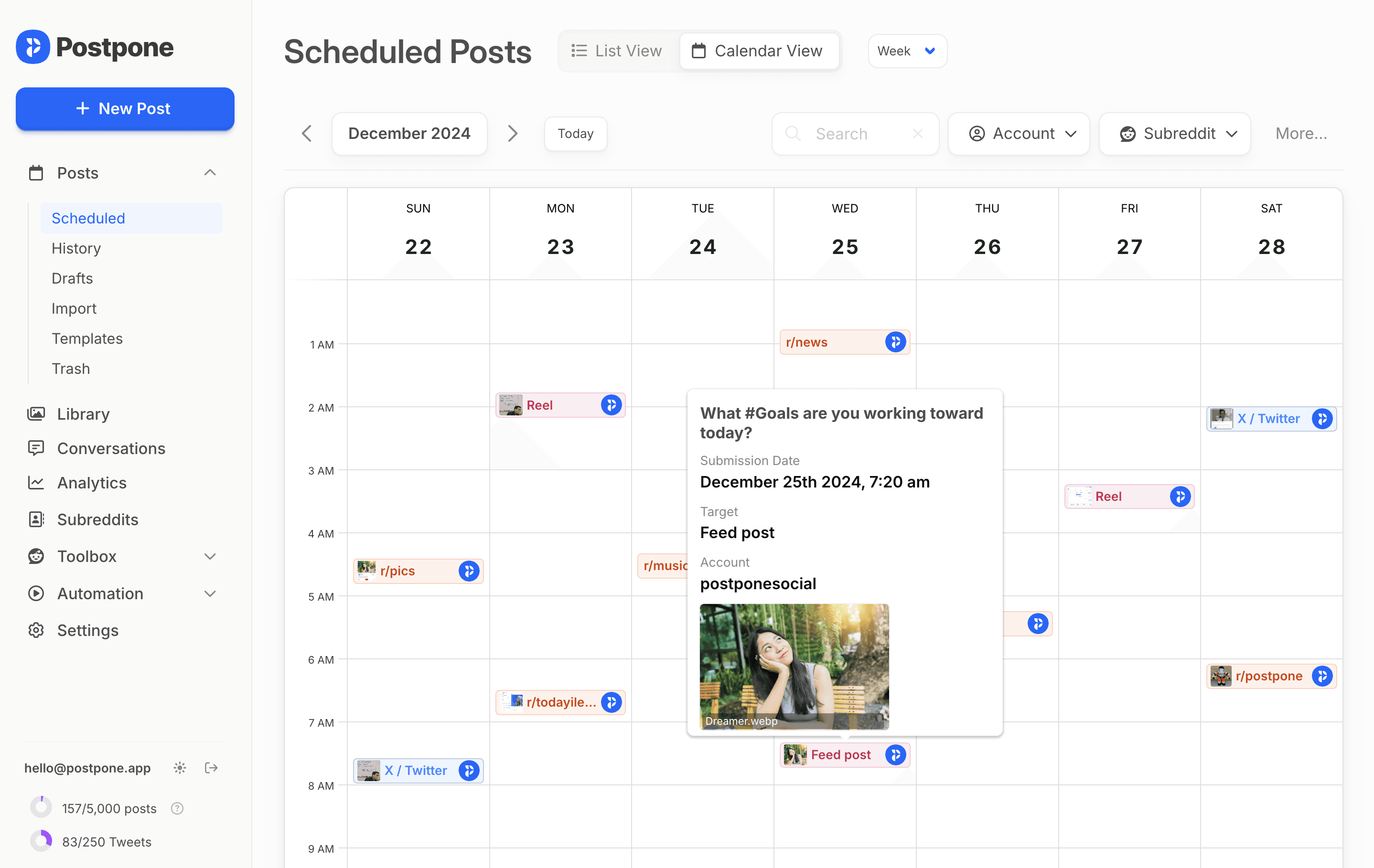 Scheduling multiple posts in Postpone