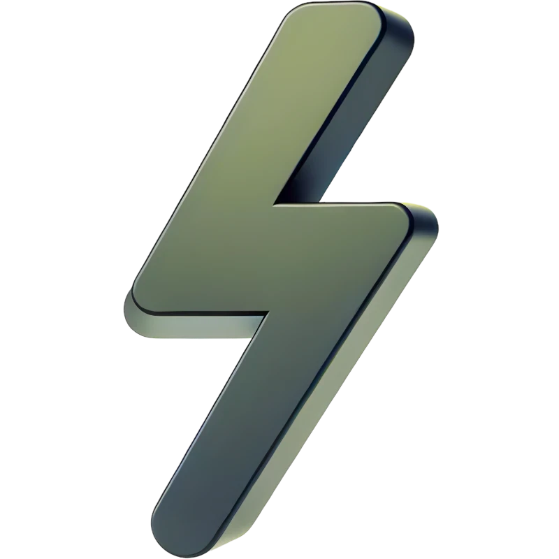 A 3D lightning icon