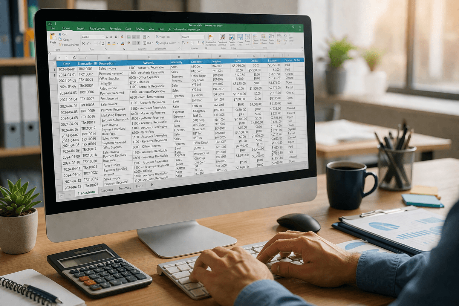 Managing financial transactions in accounting spreadsheet - Best Excel Financial Modeling Course