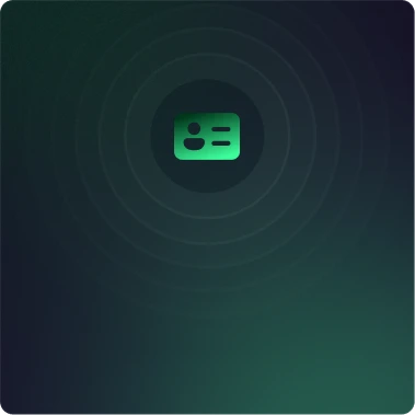An ID card on a greenbackground