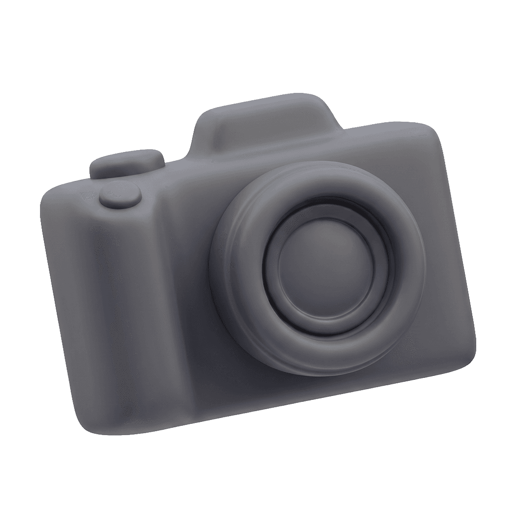 Graue 3D-Fotokamera
