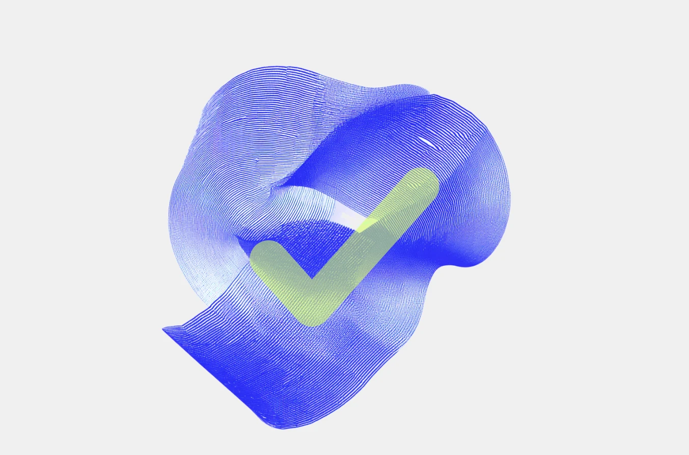 Abstract checkmark illustration symbolizing landlord compliance app, property management software, and rental software. Represents EPC, EICR, Gas Safety, Right to Rent check, How to Rent Guide, Section 8 Notice, Section 21 Notice, HMO compliance, landlord insurance, and landlord tenant app approvals for rent collection, rent arrears, and property management system tasks.
