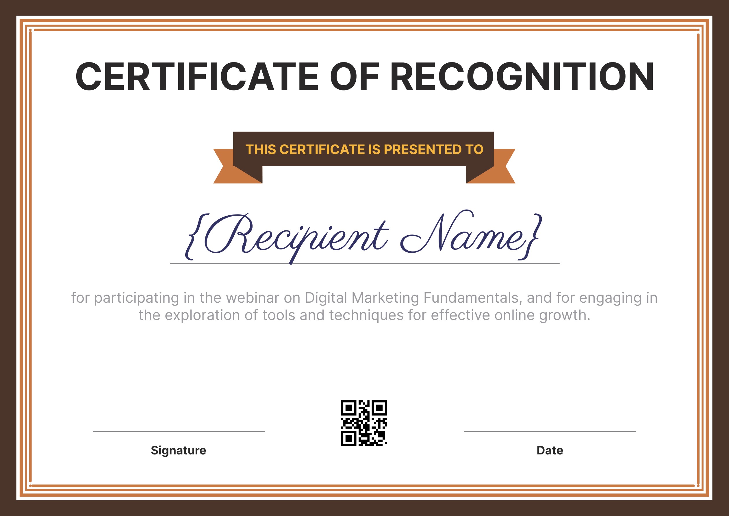 Wauld - Classy and professional webinar certificate template