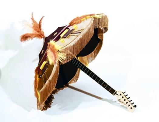 electric guitar in the shape of a decorative umbrella