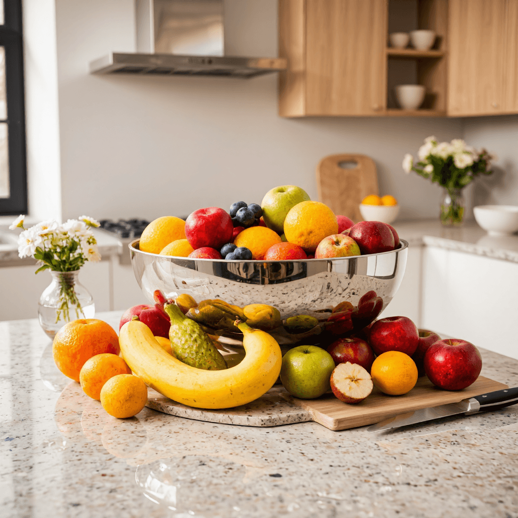 product photography of metallic bowl
