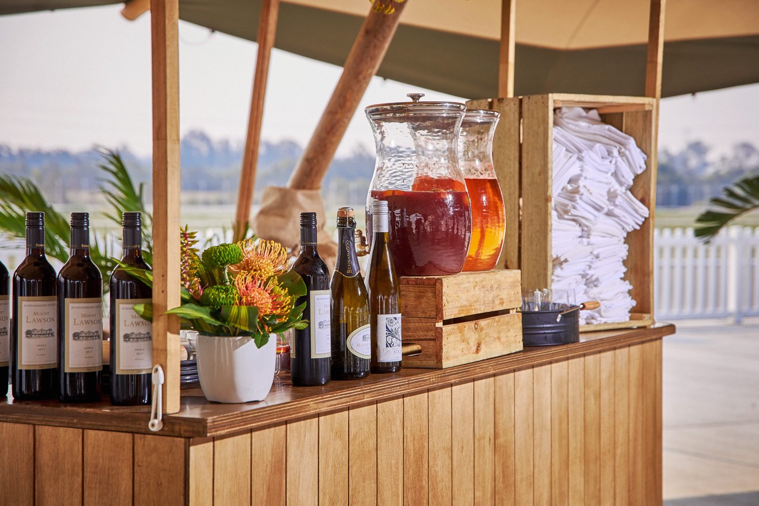 Bar set up at the Brisbane Airport Runway Event
