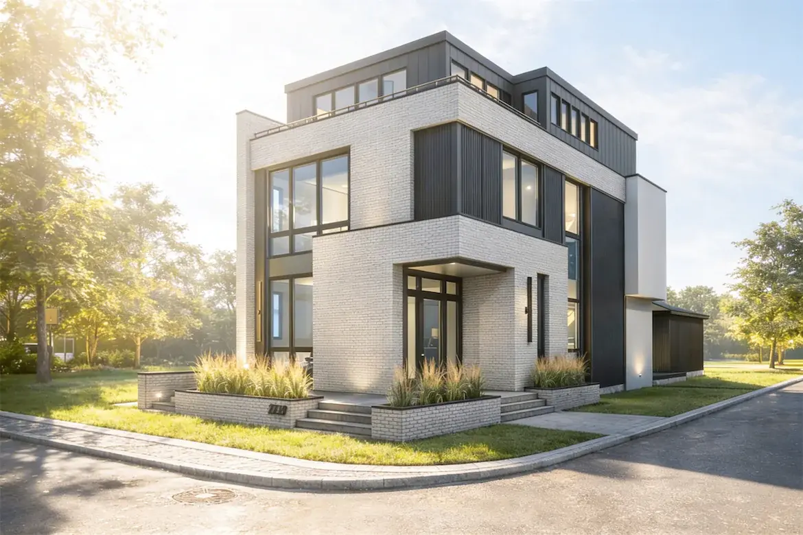 Exterior of a completed Ace Homes infill build in West Hillhurst