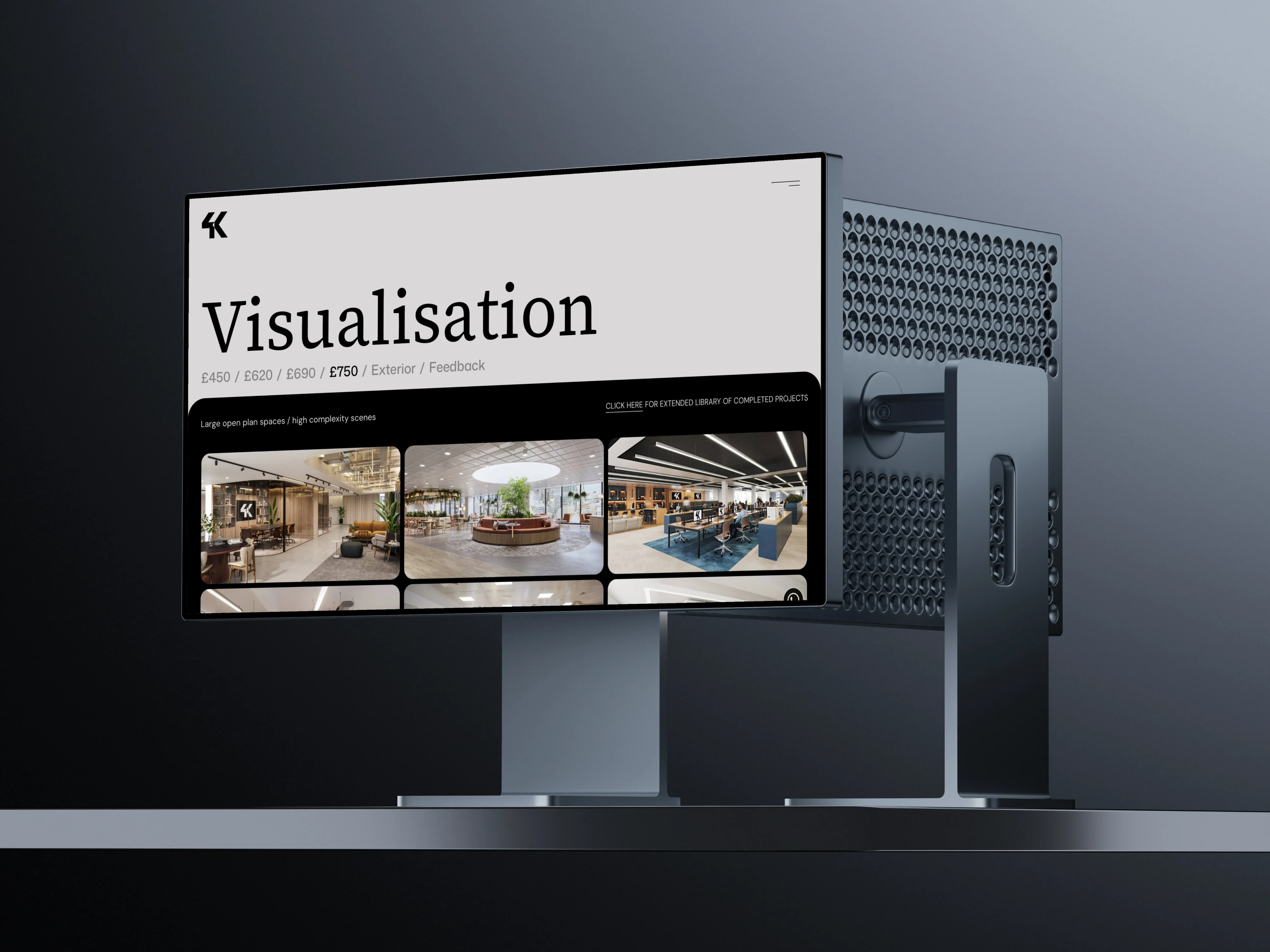 4K Projects — secondary project view showing the website design and interface.