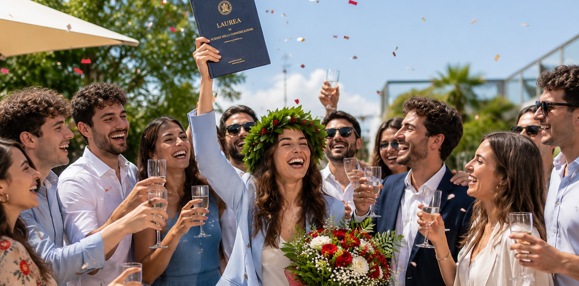 Amici e parenti a una festa di laurea: inviti, RSVP e programma in un unico link con Togevent