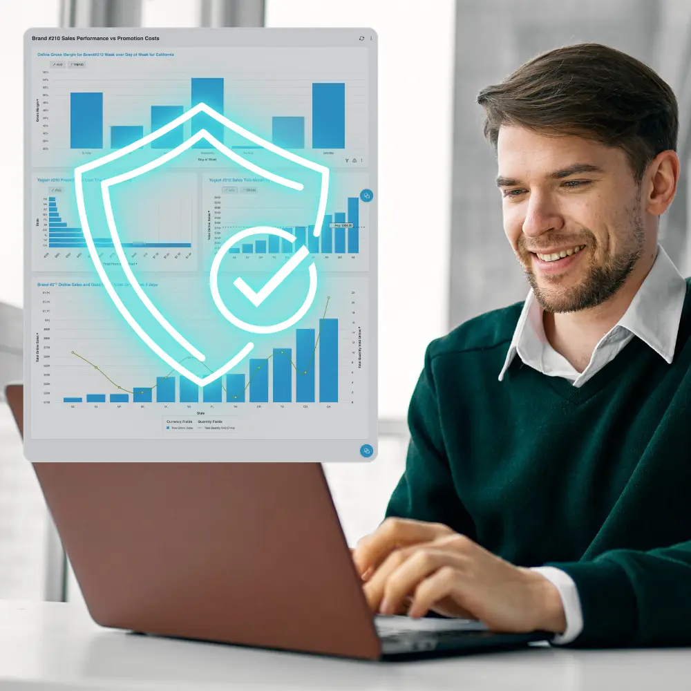 Man using secure self-service analytics