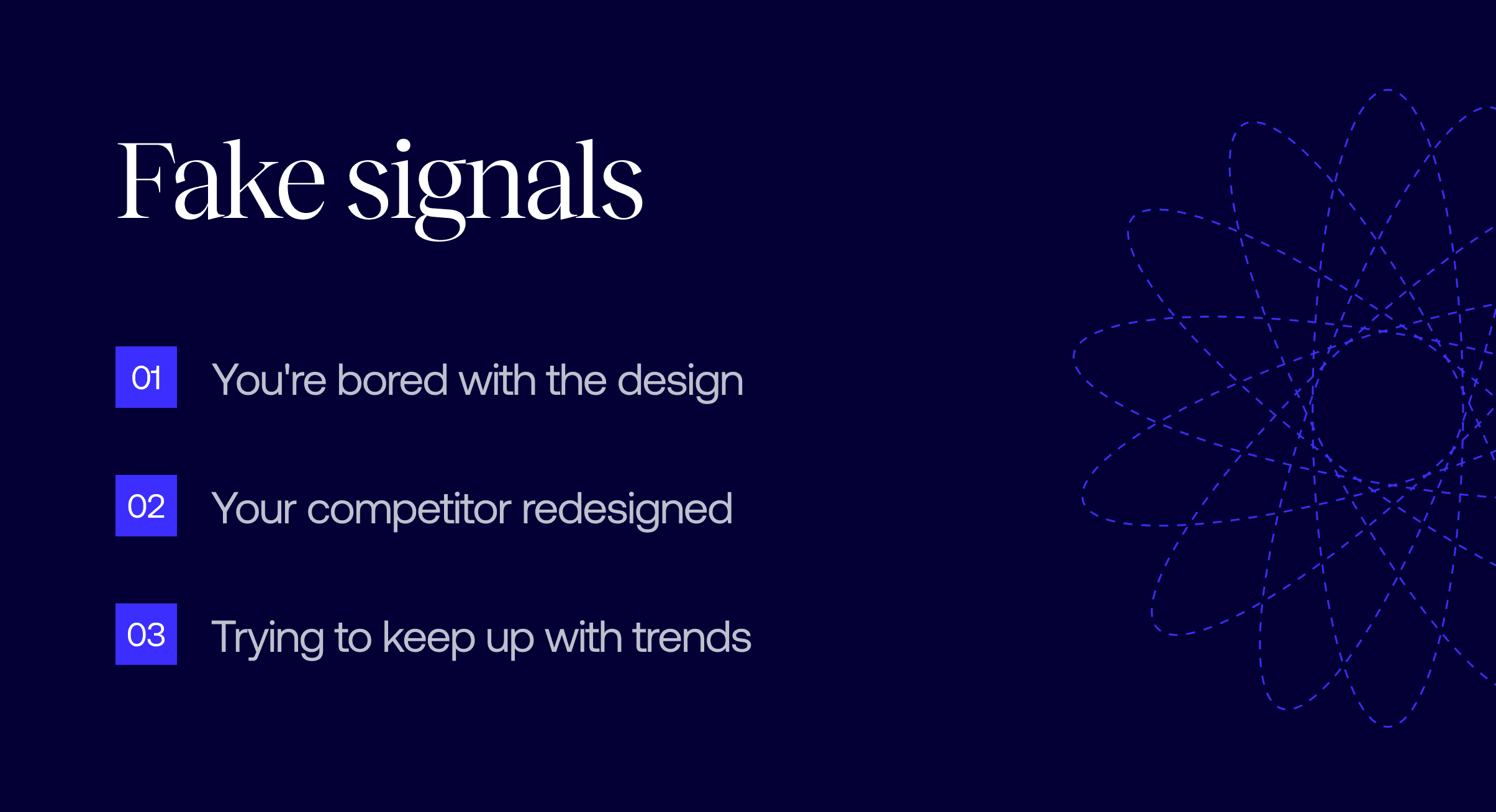 Fake signals of when you should redesign a website