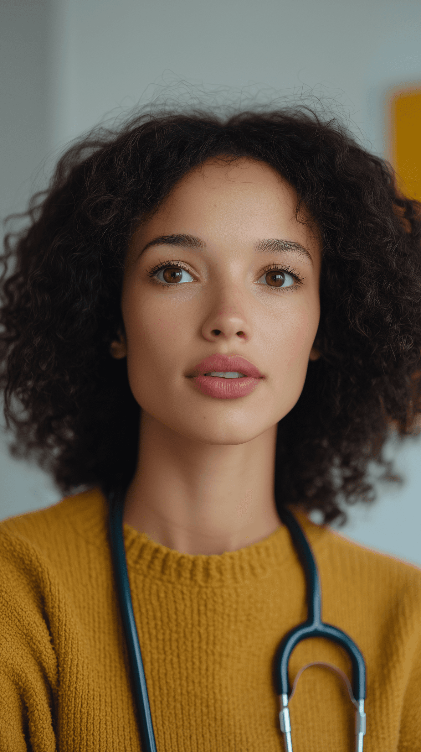 Smiling nurse in teal scrubs adjusts medical equipment in a hospital setting, showcasing a caring and professional demeanor.