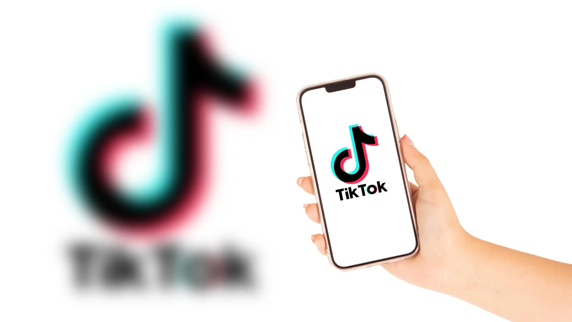 Hand holding a cell phone with tiktok logo
