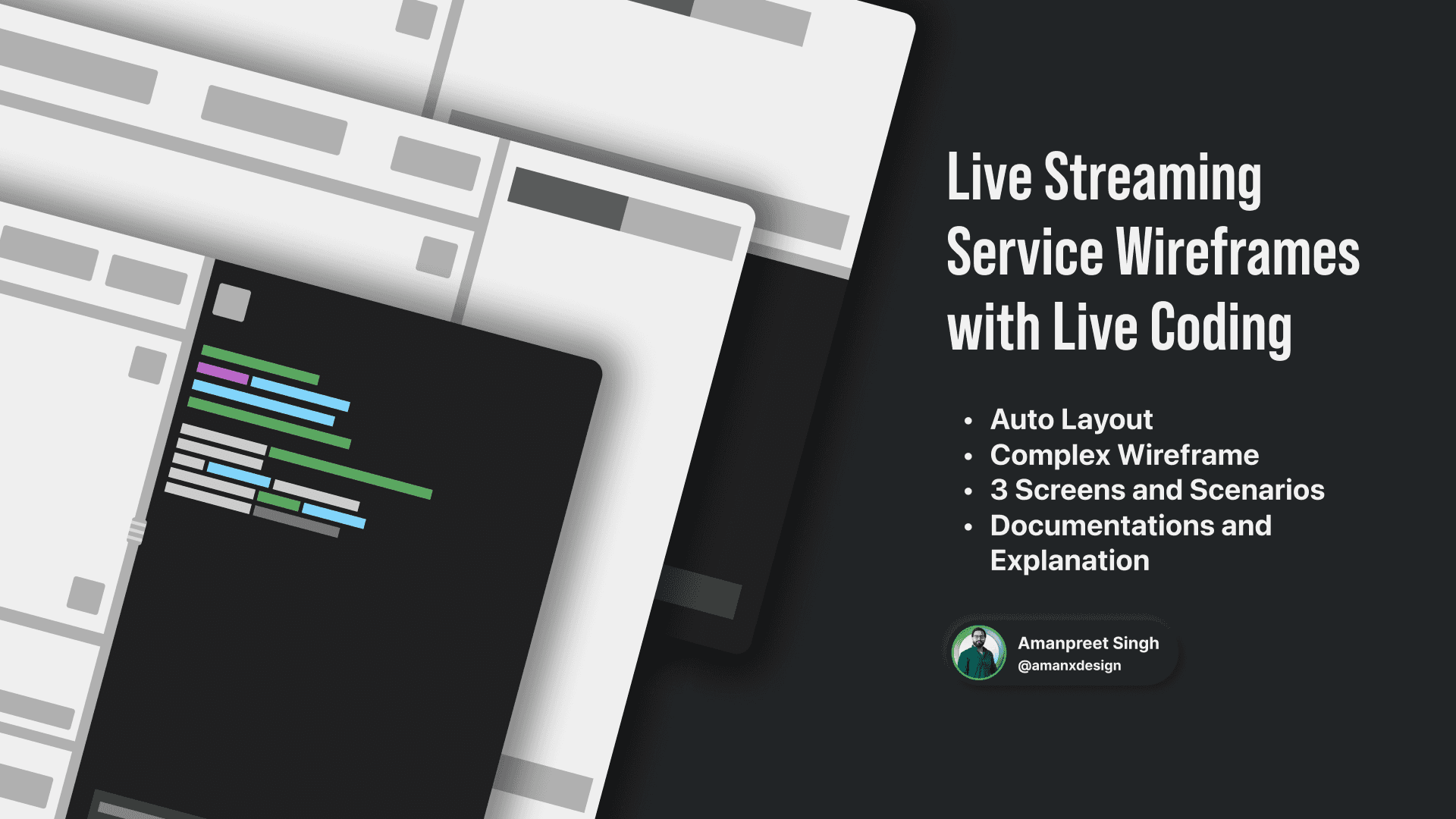 Live Streaming Service Wireframes with Live Coding