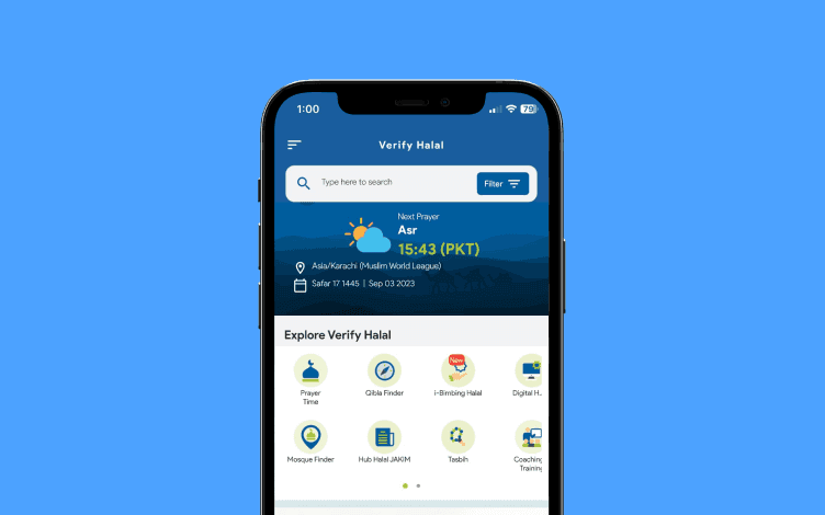 Verify Halal app's dashboard.