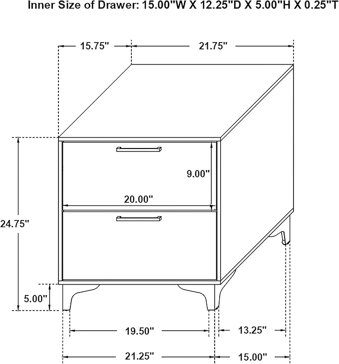 Elegant kendall nightstand with ample storage space and a timeless design.