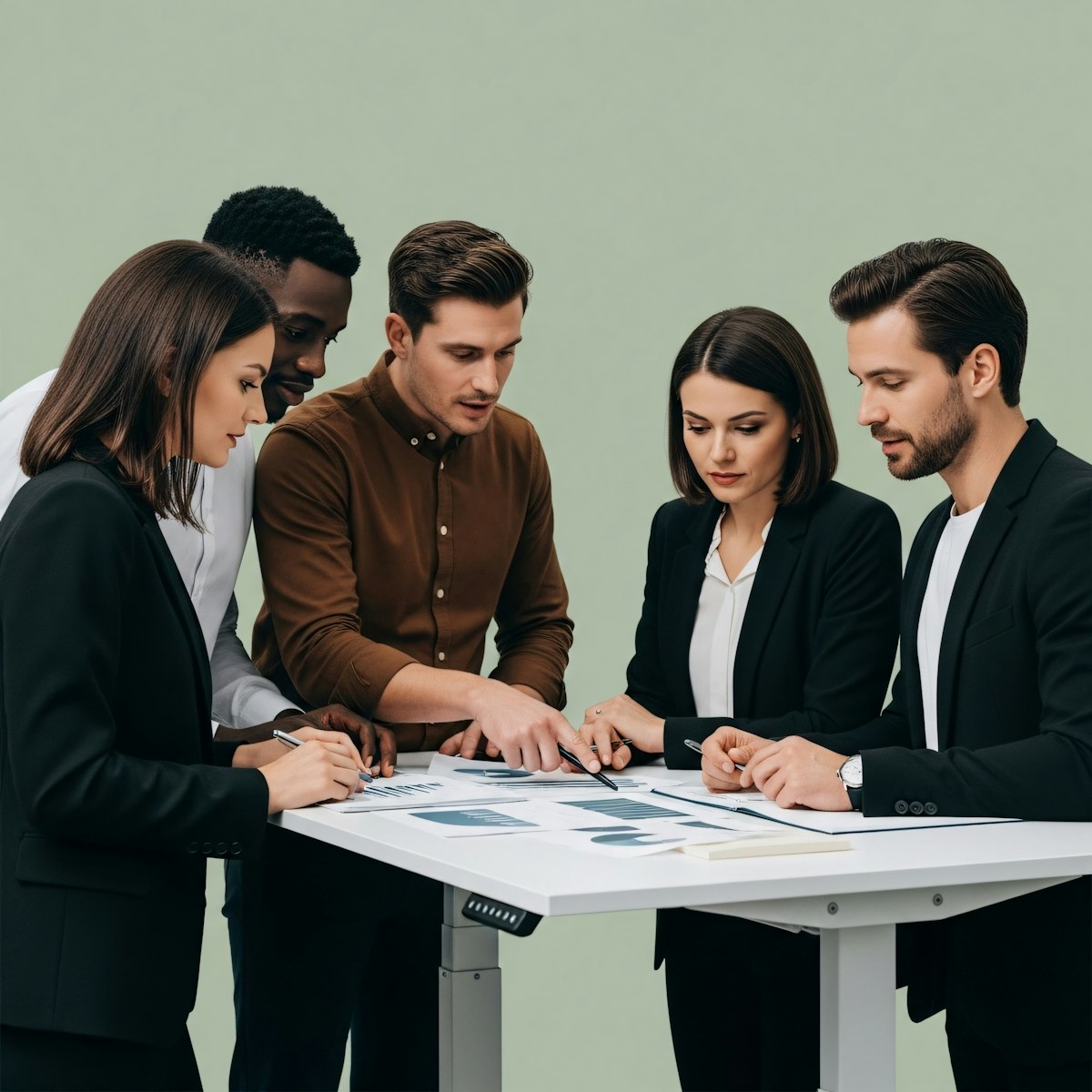 a group working