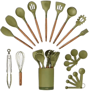 smily silicone spatula and spoons