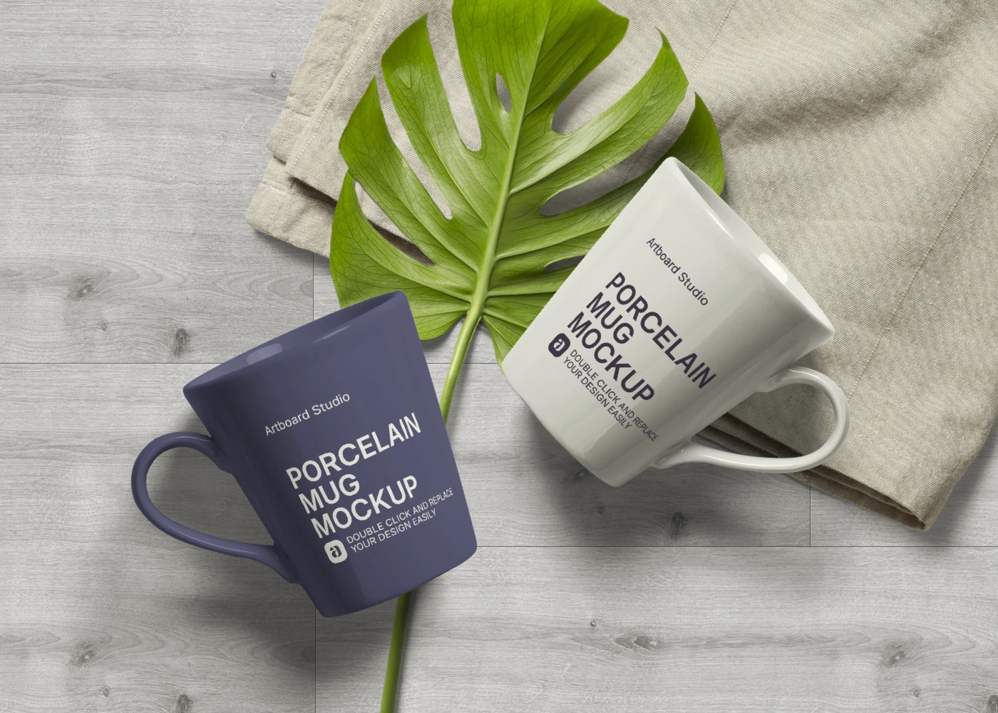 Porcelain mug mockup