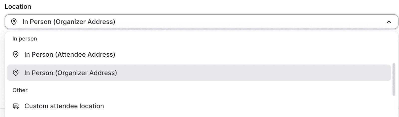 Setting location in Cal.com