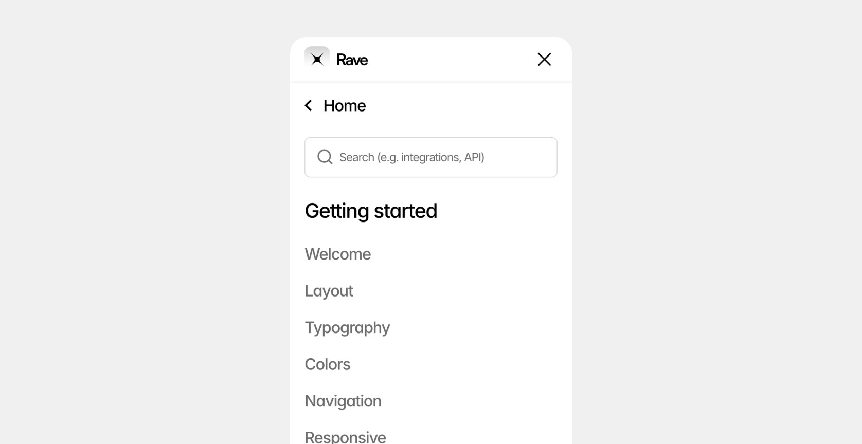 Mobile docs navigation