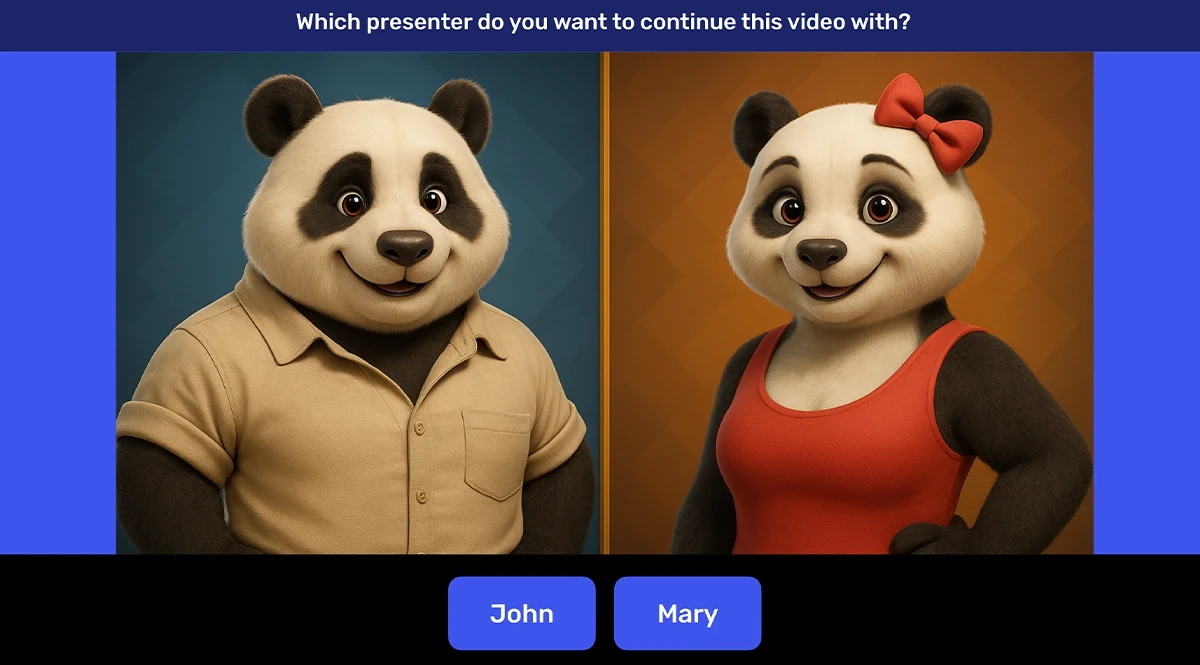 Panda Video's Interactive Video Funnel Question System